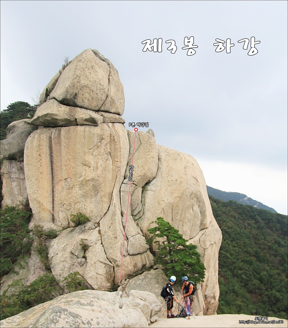 도봉산(道峰山) 오봉(五峯)리지 루트개념도