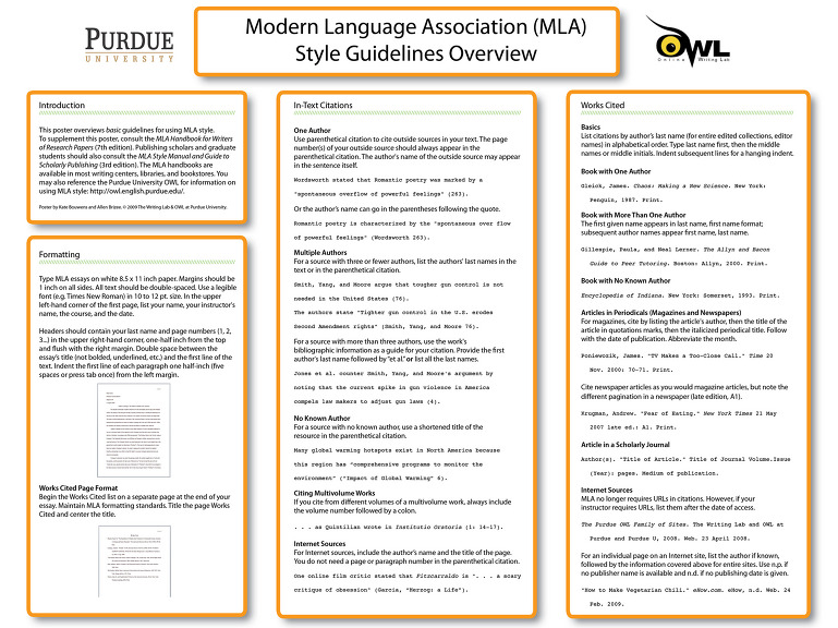 MLA Formatting and Style Guide - ECHO - 둘리화실