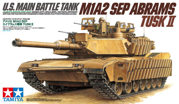 U.S. MAIN BATTLE TANK M1A2 SEP ABRAMS TUSK II #35326 [1/35th TAMIYA ...