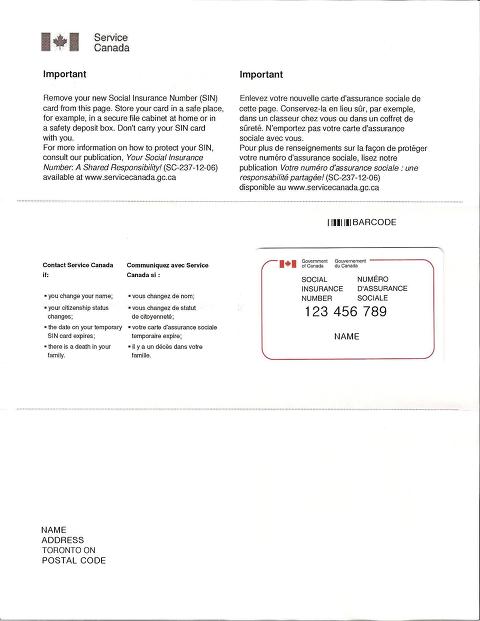 SIN (Social Insurance Number) - ‥‥‥‥‥‥‥정 보 공 유 - 토론토 사람들