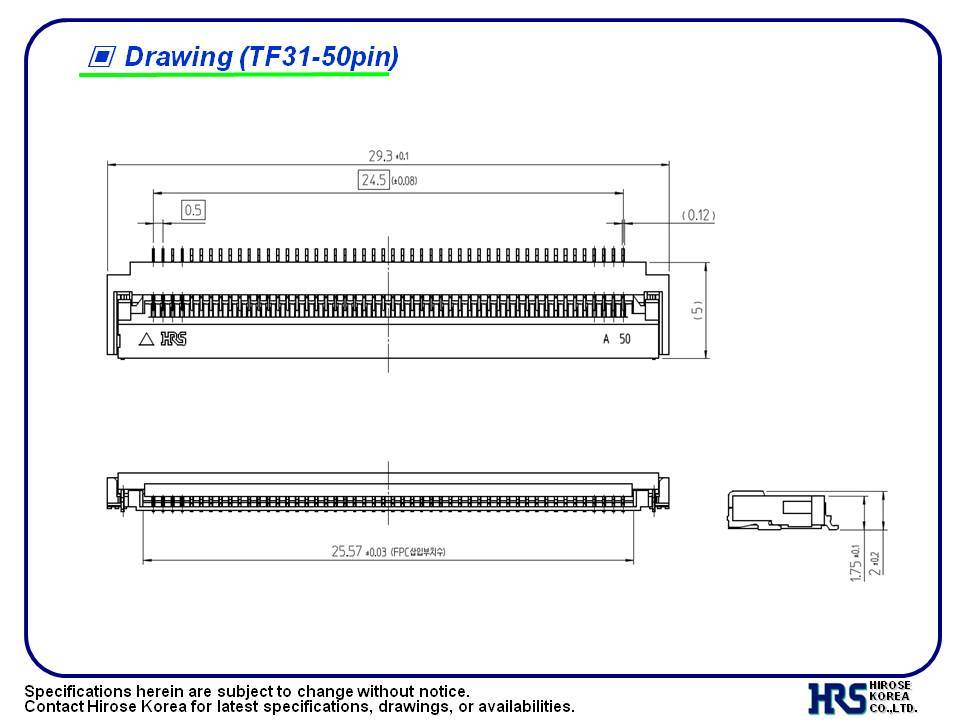 세계최저가! TF31 - 0.5mm Pitch / 1.75(2.0)mm height/ single-side lead/ Lower ...