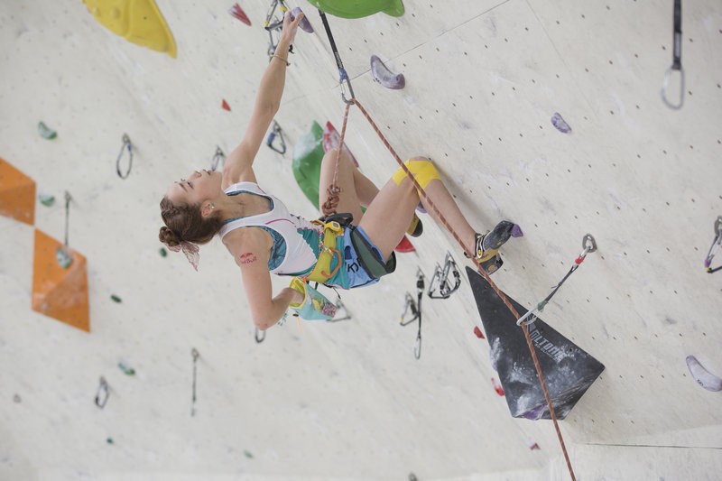 김자인 IFSC 2014 리더부문 감동스런 우승 장면