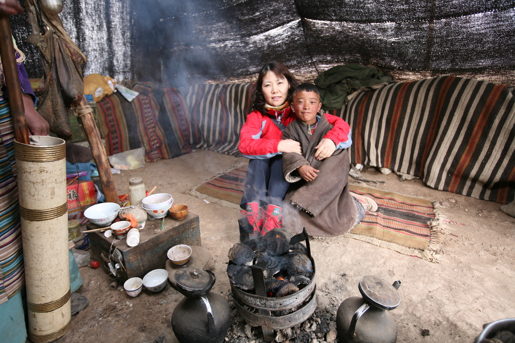 남쵸호수의 유목민 텐트