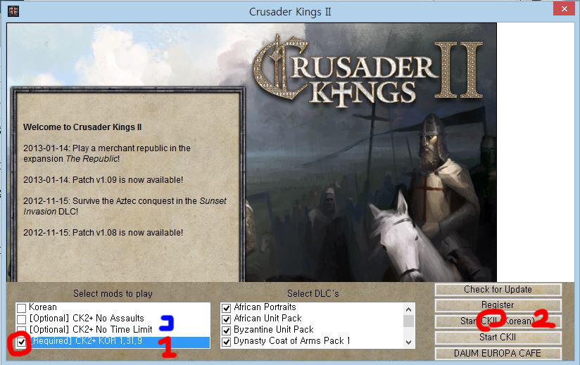 [모드 한글화] Crusader Kings 2 v1.091 전용 CK2PLUS-1.33.15 한글모드 beta 13.04.12 ...