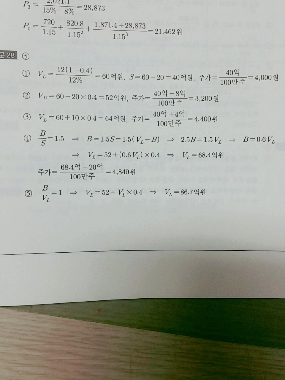 나무 모의고사 재무관리 28번 도와주세요ㅠㅠ - [-──수험전반 Q & A°♡] - 회계동아리