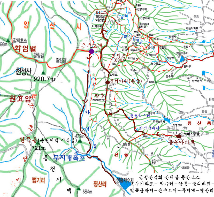천성산등산코스 안내 등산 연기(금정산악회 산대장 ) - 등산코스 안내 - 금정산악회