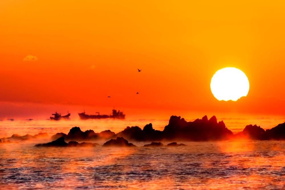 감포 대왕암의 아름다운 일출