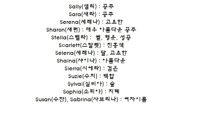 살사입문자를 위한 영어닉네임 만들기(완결편) - 살사댄스[왕초급모집중] - 2002수원사랑™【♡】