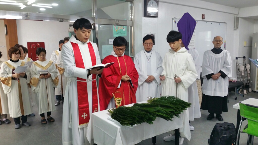 성지(고난)주일 종려나무. 가지. 축복식과. 순행 - 대한성공회 감사성찬례 - 인천간석교회(성니콜라 간석교회)