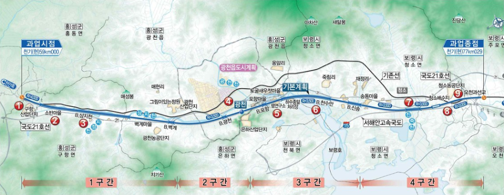 장항선 신성~주포 구간 직선화 노선도 - 철도게시판 (정보, 잡담) - Rail+ 철도동호회